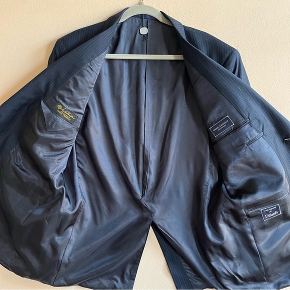 Loro Piana Daniel Cremieux Navy Stripe Suit Jacket Blazer Size 42L - Picture 6 of 14